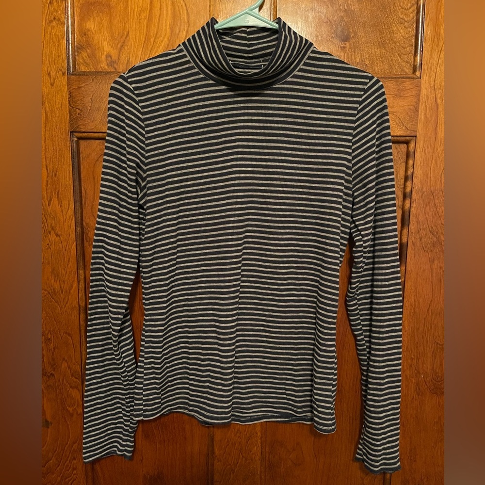 SET OF TWO Striped Mock Neck Sweaters
